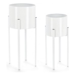 Yes Everyday - Set porta vasi piante Yes Everyday 0741482 ESTER 2 supporti tondi Bian