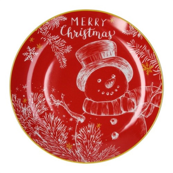 Piatto panettone Tognana NT022316075 CHRISTMAS Snowman Rosso
