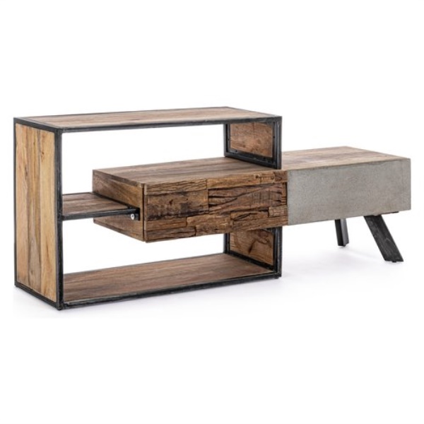 Base soggiorno Bizzotto Homemotion 0746739 MANCHESTER Legno e Grigio