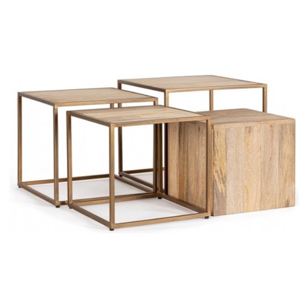 Set tavolini Bizzotto Homemotion 0746932 JAIDEV Legno