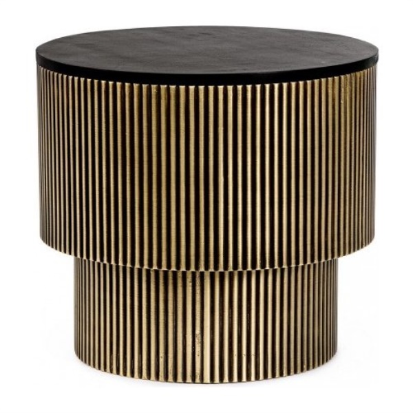 Tavolino Bizzotto Homemotion 0746960 VIRAT Ottone anticato