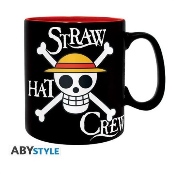 Tazza mug Abystyle ABYMUGA451 ONE PIECE Logo Straw Hat Crew Nero