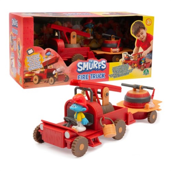 Set personaggio Giochi Preziosi PUF26000 PUFFI Camion dei pompieri con