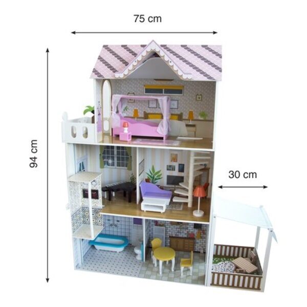 Casa delle Bambole 3 piani con veranda ODG626