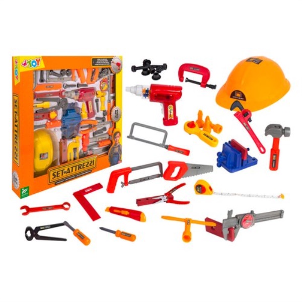 Set attrezzi lavoro giocattolo Globo 40721 W’TOY Set trapano con attre