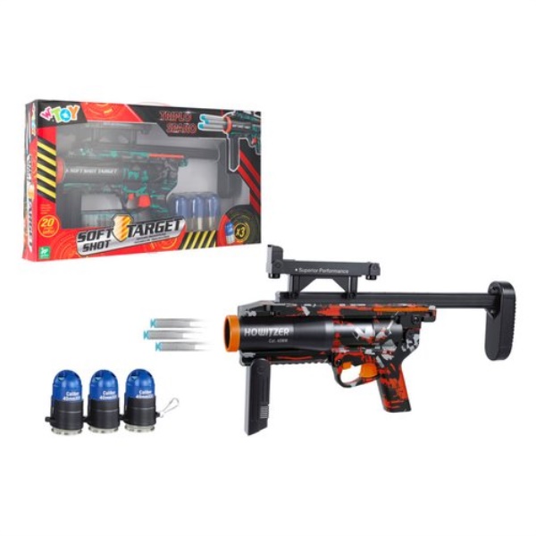 Fucile blaster Globo 42443 W’TOY Triplo sparo 20 proiettili e 3 pallet