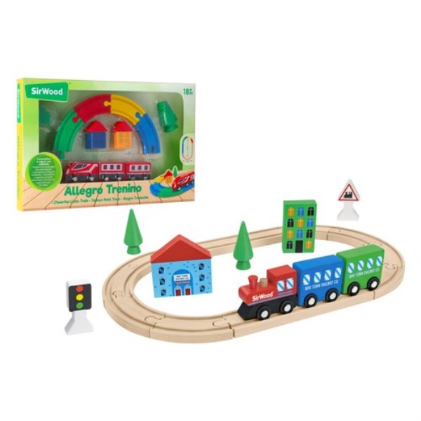 Pista treno Globo 42581 SIR WOOD Allegro in legno Multicolor