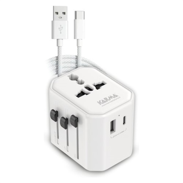 Adattatore da viaggio Karma CC 9600USBC Bianco