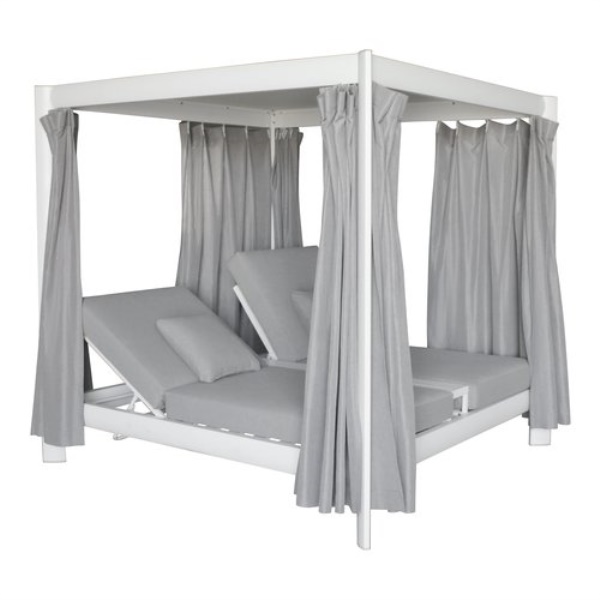 Letto balinese Amicasa LY L 105 TROPEA Double Bianco
