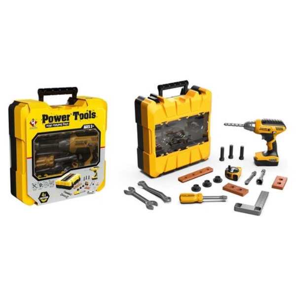 Set attrezzi lavoro giocattolo Odg ODG1024 POWER ROOLS Cassetta trapan