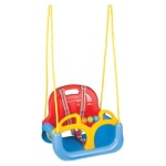 Pilsan - Sedile altalena Pilsan 7744-SR 3 in 1 modulabile con corde Rosso e Blu