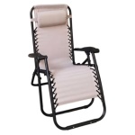 Amicasa - Sedia sdraio con poggiapiedi Amicasa HTN455 Beige