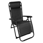 Amicasa - Sedia sdraio con poggiapiedi Amicasa HTN455 Grigio