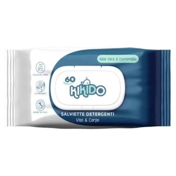 Set salviette detergenti Kikido 87453 Viso & Corpo pelli sensibili