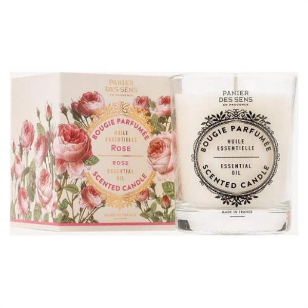 Candela profumata Panier des Sens Parfum rose - 180 gr