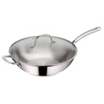 LAGOSTINA - Wok Lagostina 012905040032 EVELIA Manico lungo con coperchio vetro Acc