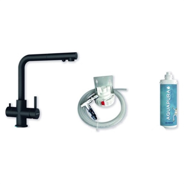 Miscelatore lavello Schock SXPUR3BK AQUAPURA Nero