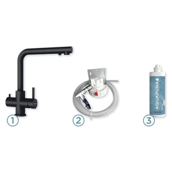 Miscelatore lavello Schock SXPUR3BKN AQUAPURA Nero