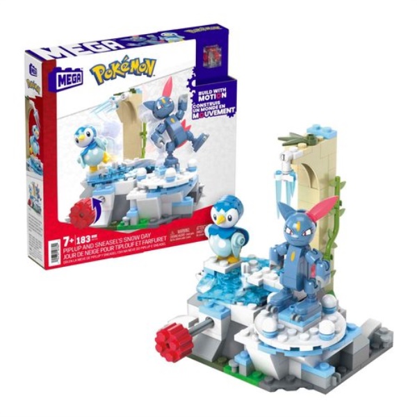 Costruzioni Mega Bloks HKT20 POKÉMON Piplup e Sneasel Divertimento sul