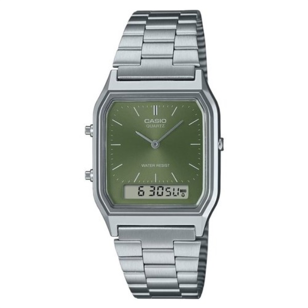 Orologio Casio AQ 230A 3AMQYES VINTAGE Silver e Green