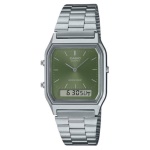 CASIO - Orologio Casio AQ 230A 3AMQYES VINTAGE Silver e Green