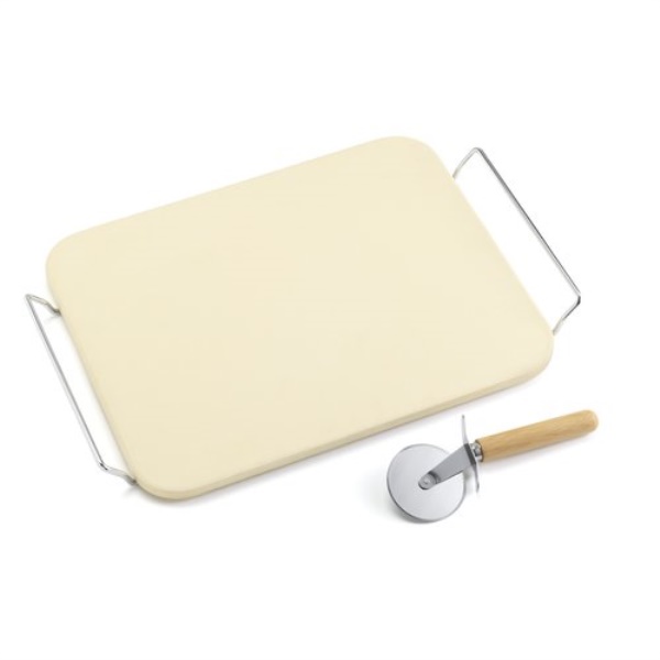 Pietra pizza Ompagrill 103038 Con supporto e rotella taglio