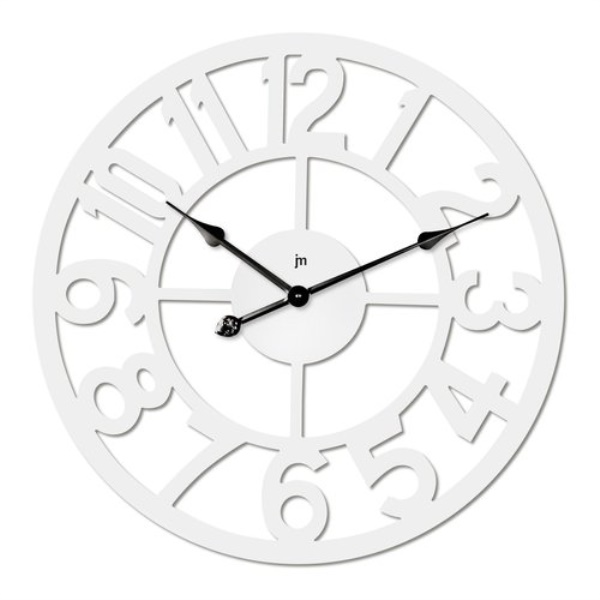 Orologio da parete Lowell 21551B JUSTAMINUTE Bianco
