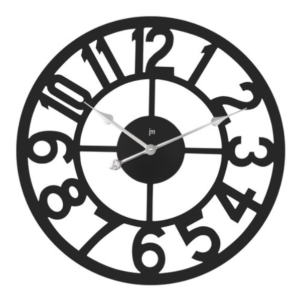 Orologio da parete Lowell 21551N JUSTAMINUTE Nero