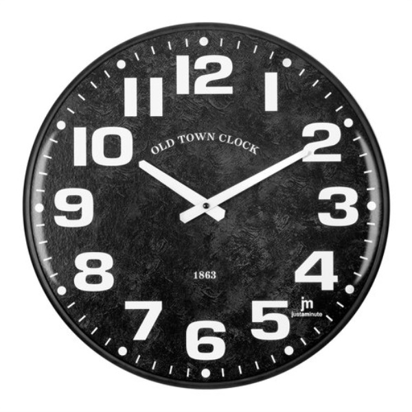 Orologio da parete Lowell 21562 JUSTAMINUTE Old Town Nero