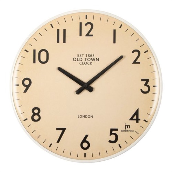 Orologio da parete Lowell 21560 JUSTAMINUTE East 1863 Old Town Bianco