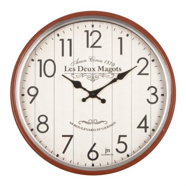 Orologio da parete Lowell 21558 JUSTAMINUTE Les Deux Magots Arancio