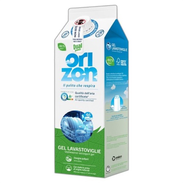 Detersivo lavastoviglie Dual Power DPOR040 ORIZON Gel Te Verde e Aloe