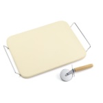 Pietra pizza Ompagrill 103038 Con supporto e rotella taglio