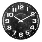 Orologio da parete Lowell 21562 JUSTAMINUTE Old Town Nero