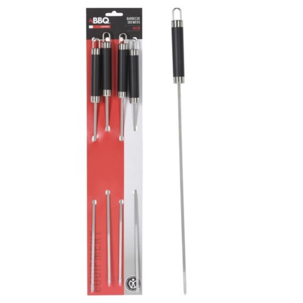 Set spiedini Bbq C04000150 Inox e Nero