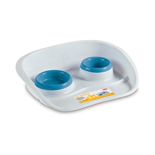 Ciotola animali Stefanplast 97770 Set Dinner 0,25+0,30 lt Azzurro
