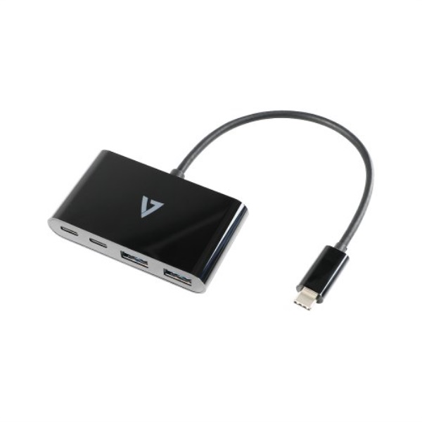 Hub USB V7 V7UC2A2CHUB BLK USB C Black