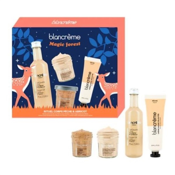 Set bagno Blancreme Paris Foresta magica rituale corpo pesca albicocca