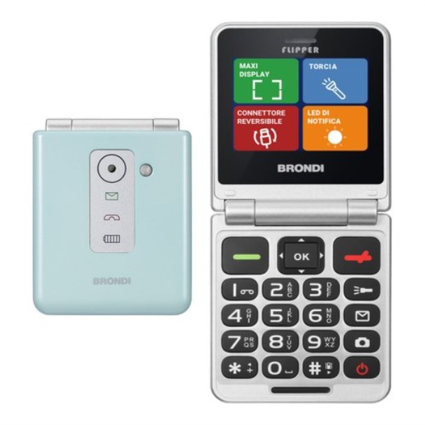 Cellulare Brondi FLIPPER Dual SIM Green Water Metal