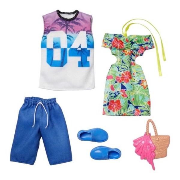 Set vestitini bambola Mattel HBV72 BARBIE Barbie and Ken Tropical Fash