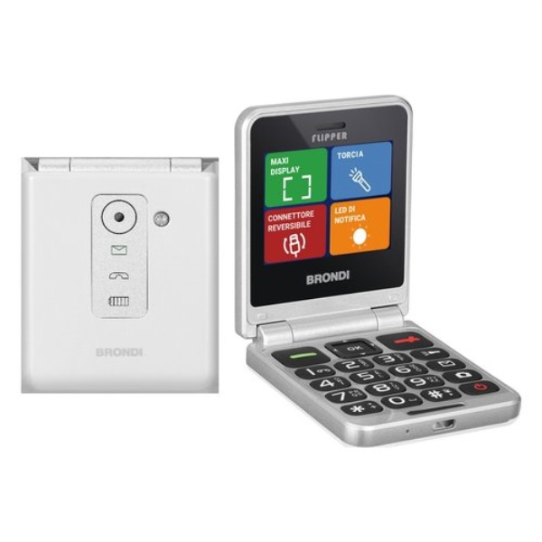 Cellulare Brondi FLIPPER Dual Sim White metal