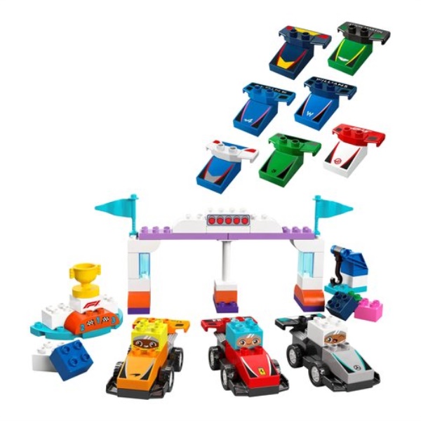 Costruzioni LEGO 10445 DUPLO FORMULA1 Auto da corsa e piloti Team F1