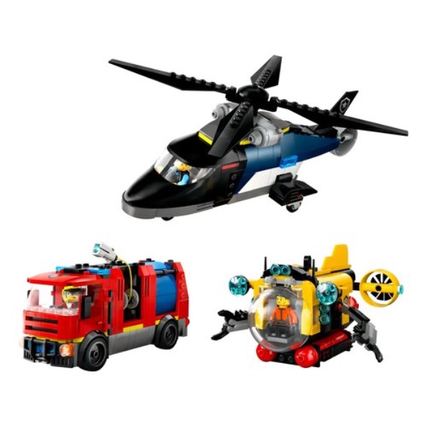 Costruzioni LEGO 60462 CITY GREAT VEHICLES Elicottero, autopompa e sot