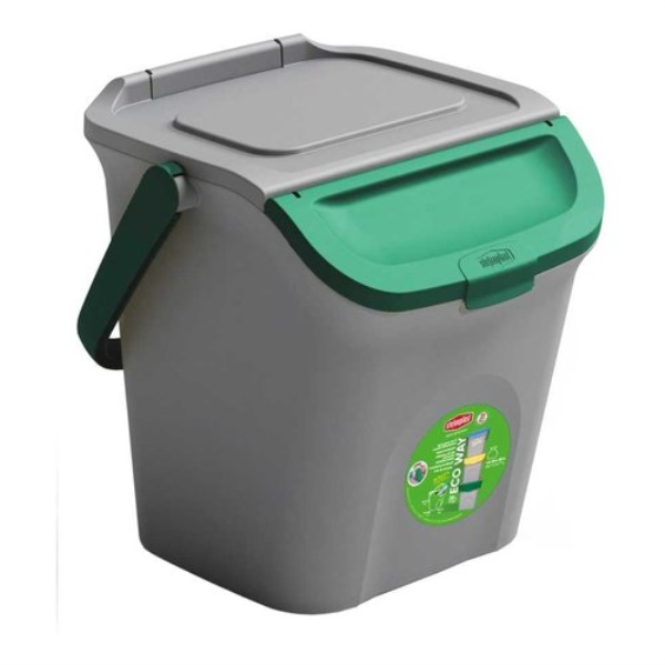 Pattumiera differenziata Stefanplast 69001 ECO WAY Grigio e Verde