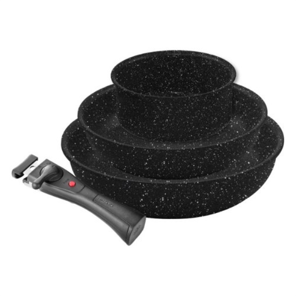 Batteria pentole Ballarini 1011616 BOLZANO con manico unico amovibile 