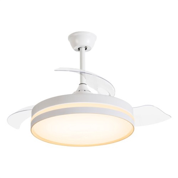 Ventilatore soffitto con luce Briloner BT10023 White e Clear