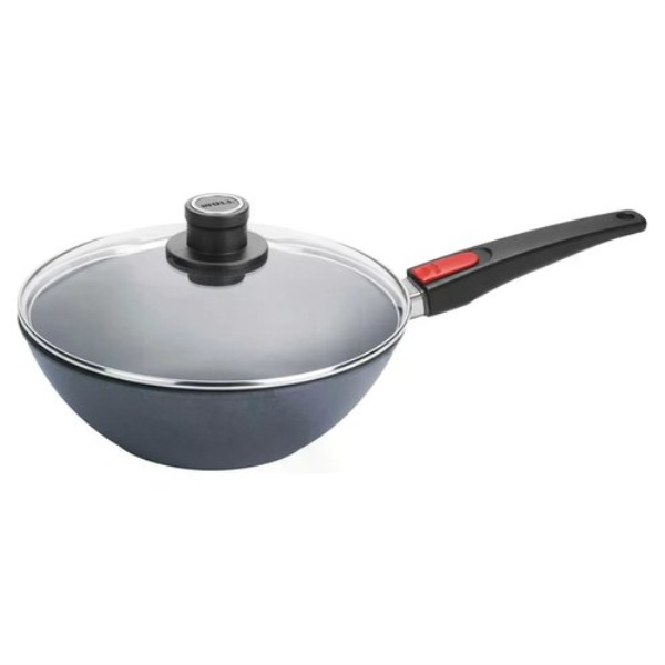 Wok Woll WLL11030DPIL DIAMOND LITE 1 manico con coperchio vetro Grigio