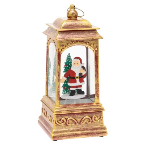 Palla di neve Lotti 67776 Lanterna Babbo Natale Rosso antico
