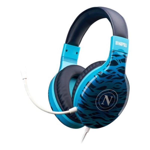 Cuffie gaming Qubick CGP50010 MULTIPIATTAFORMA SSC Napoli Waves Blue
