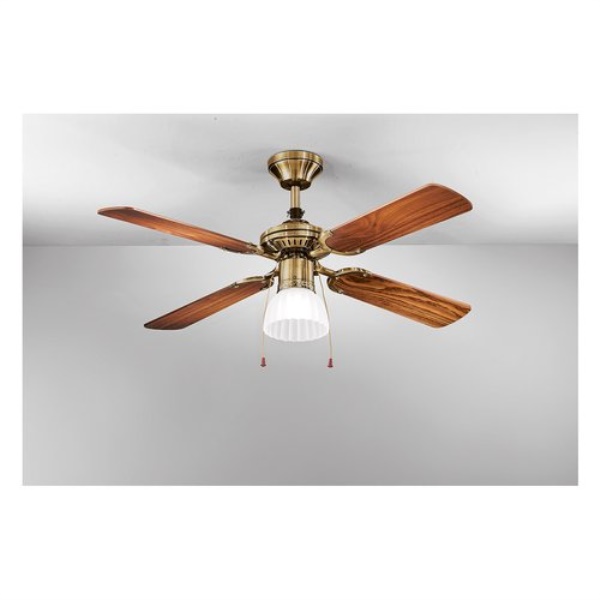 Ventilatore soffitto Perenz 7064 OB Ottone Brunito e Noce